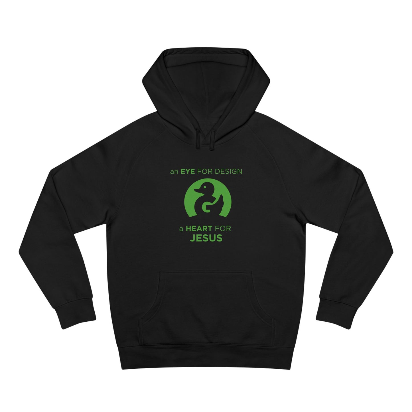 Sudadera unisex premium | Un ojo para el diseño, un corazón para Jesús