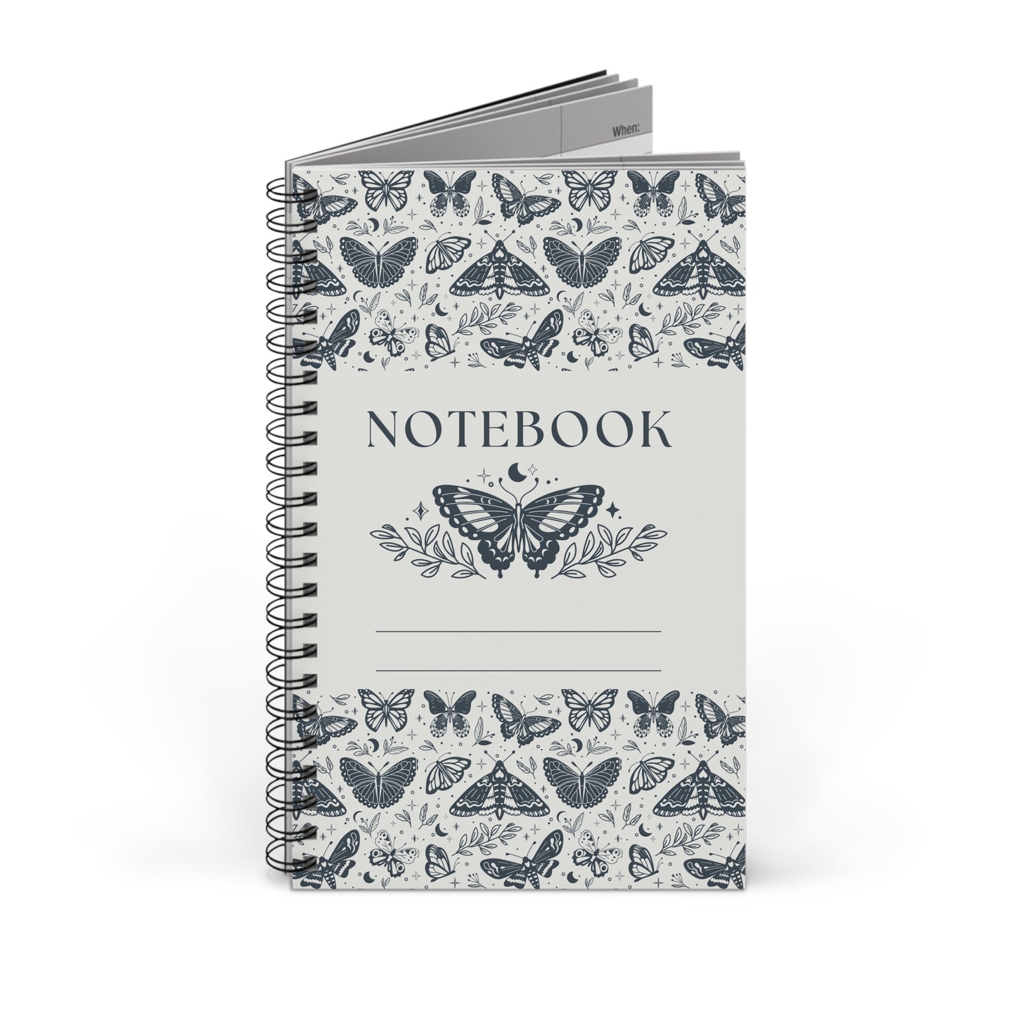 Cuaderno de espiral con diseño de mariposas, tamaño compacto de 6" x 8" - Perfecto para diario, escuela, regalos o proyectos de bricolaje