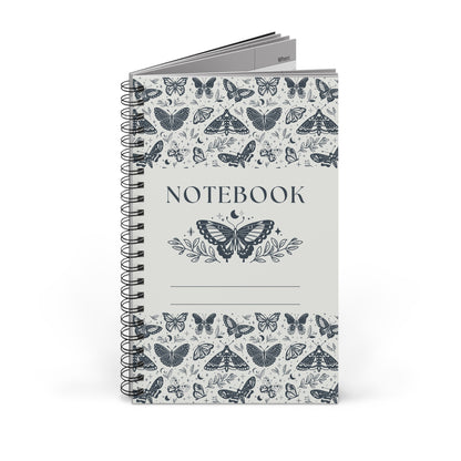 Cuaderno de espiral con diseño de mariposas, tamaño compacto de 6" x 8" - Perfecto para diario, escuela, regalos o proyectos de bricolaje