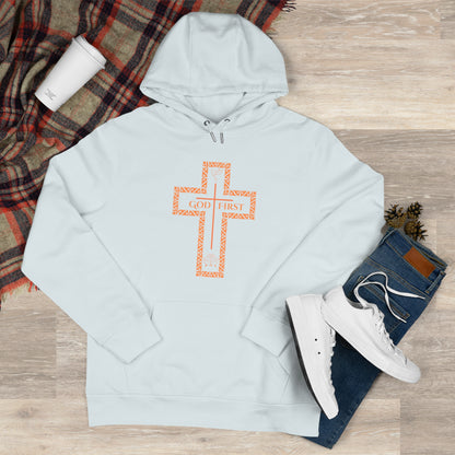 God First King Hoodie Sweatshirt with Decorative Cross Design