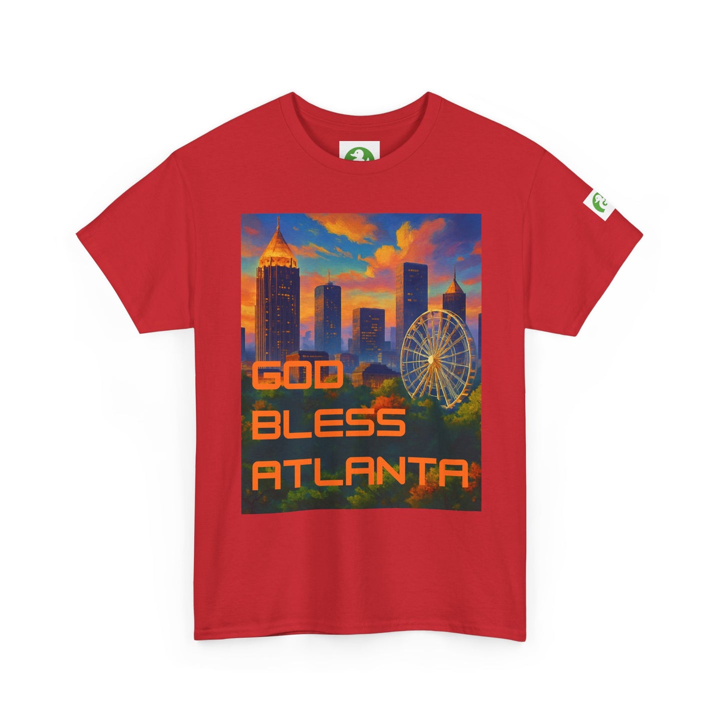 Camiseta con el horizonte de la ciudad - Diseño de Dios bendiga Atlanta