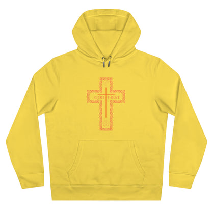 God First King Hoodie Sweatshirt with Decorative Cross Design