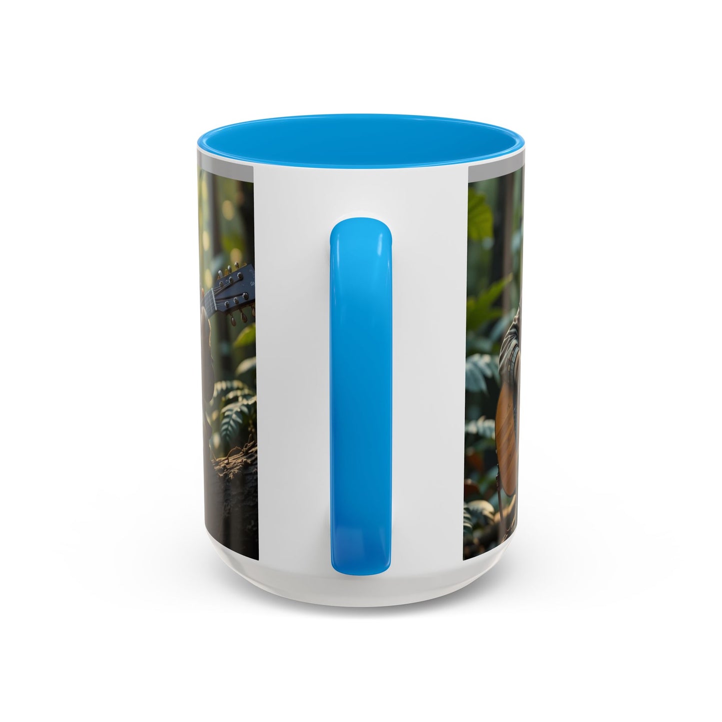 Taza de café con gato tocando la guitarra – Regalo divertido para amantes de la música y los gatos (11 oz y 15 oz)