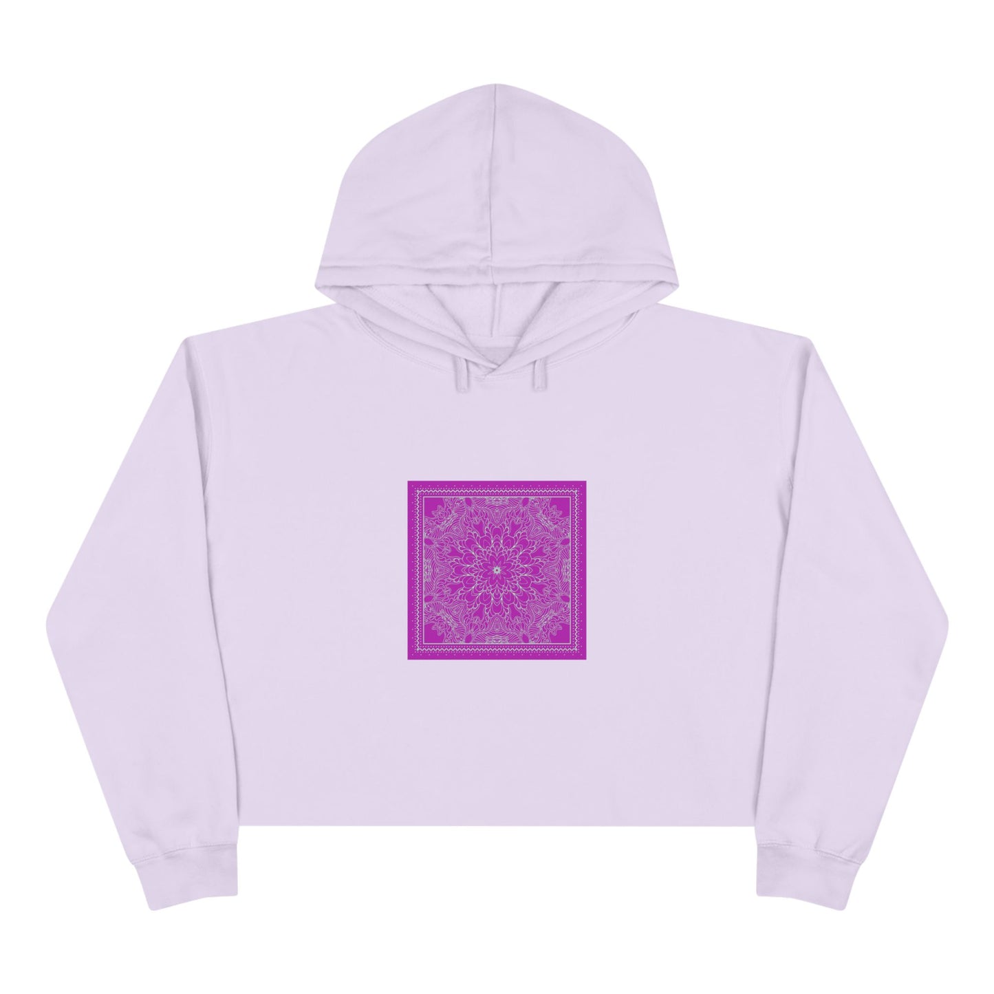 Bright Pink Bandanna Crop Hoodie - Minimalist Design