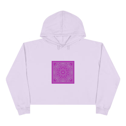 Bright Pink Bandanna Crop Hoodie - Minimalist Design