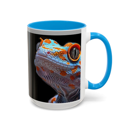 Taza de café con diseño de lagarto colorido – Diseño vibrante de reptil (11 oz y 15 oz)