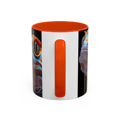 Taza de café con diseño de lagarto colorido – Diseño vibrante de reptil (11 oz y 15 oz)