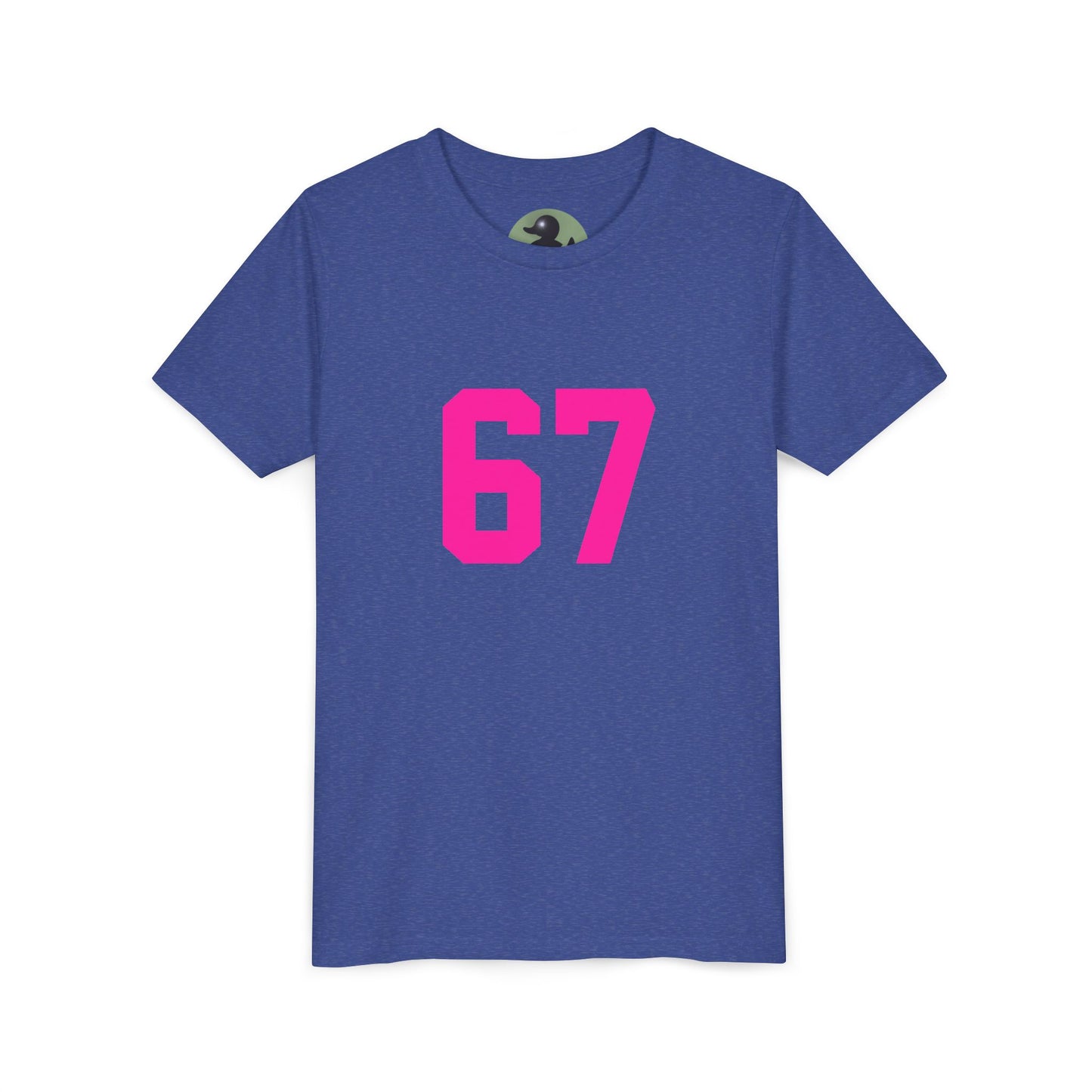Youth Tee — Bold Pink "67" Number Sports Shirt, meme