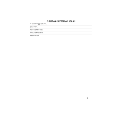 Christian Cryptograms: Entertainment while feeding the soul & spirit