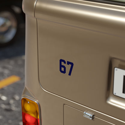 Round Transparent Outdoor Sticker — Navy '67' meme, Number Decal