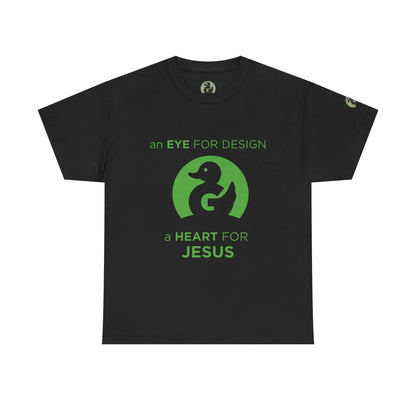 Christian Design T‑Shirt — "An Eye for Design, A Heart for Jesus"