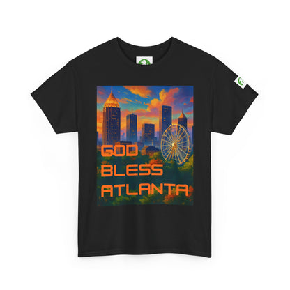 Camiseta con el horizonte de la ciudad - Diseño de Dios bendiga Atlanta