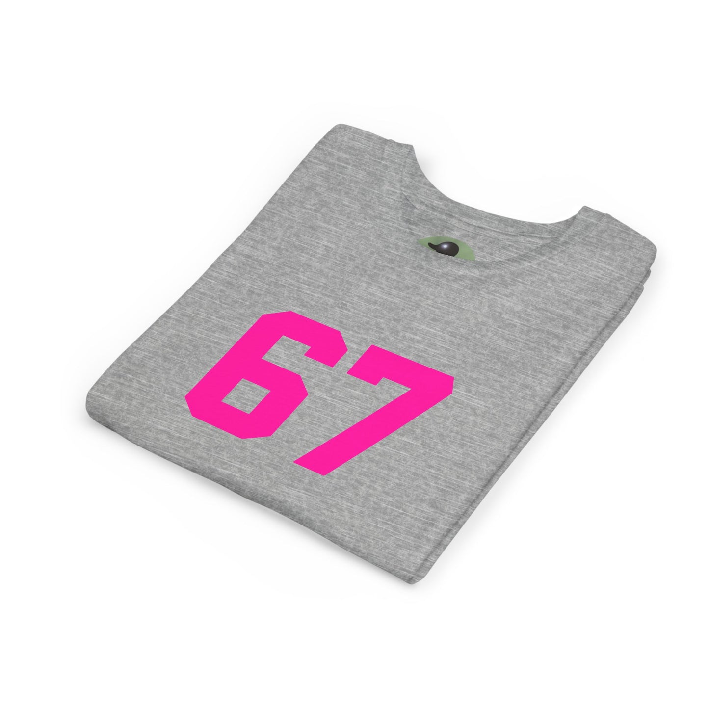 Youth Tee — Bold Pink "67" Number Sports Shirt, meme