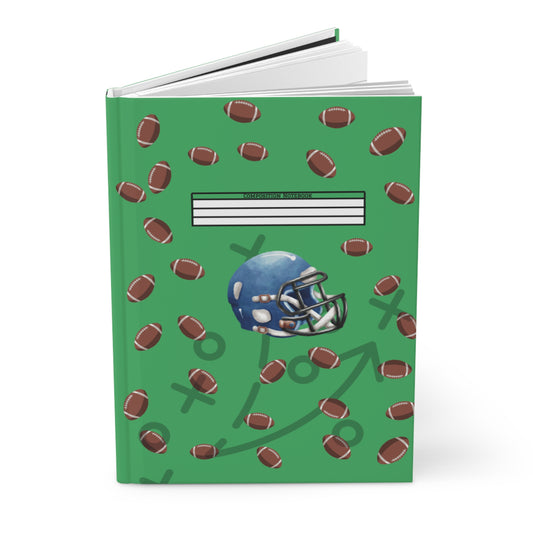 Football-Themed Hardcover Journal for Sports Fans, Game Day Planner, Touchdown Tracker, Personalized Gift, Writing Notebook