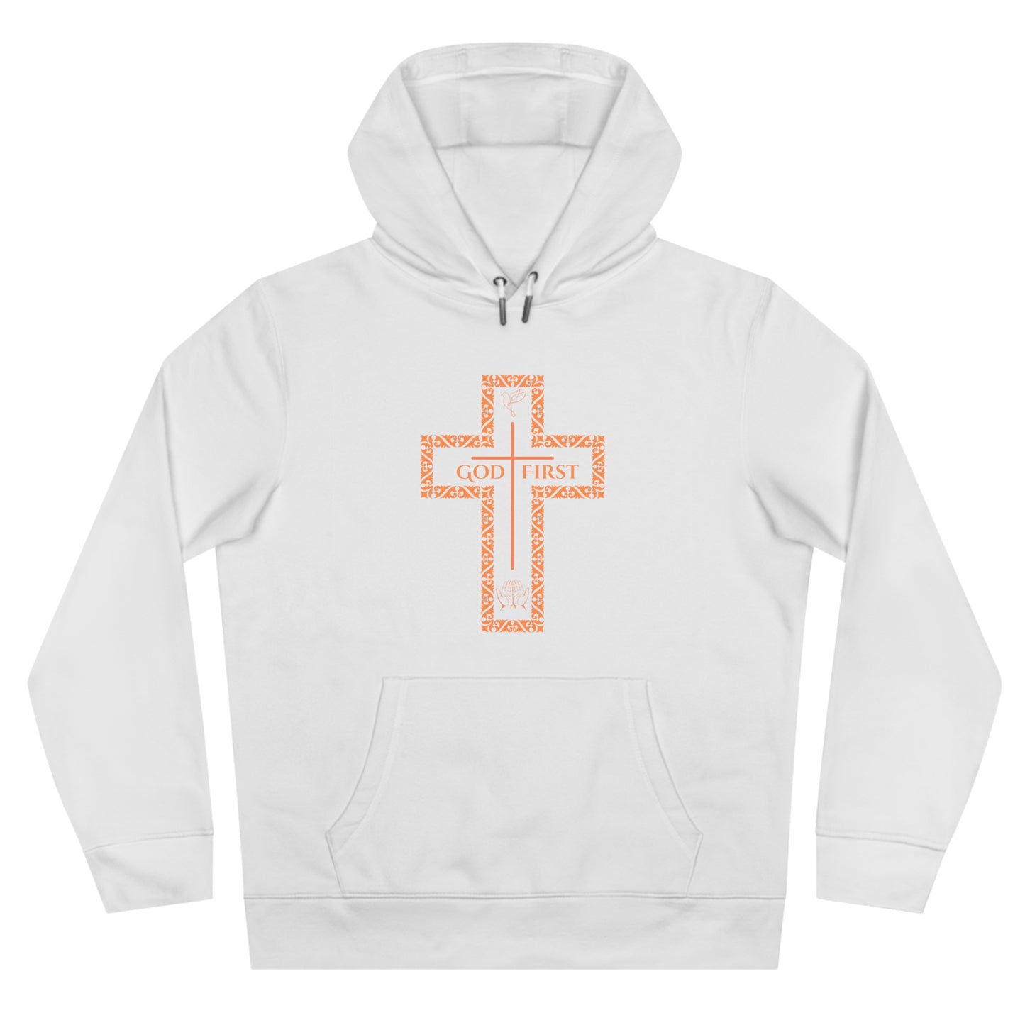 God First King Hoodie Sweatshirt with Decorative Cross Design
