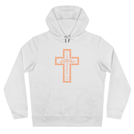 God First King Hoodie Sweatshirt with Decorative Cross Design