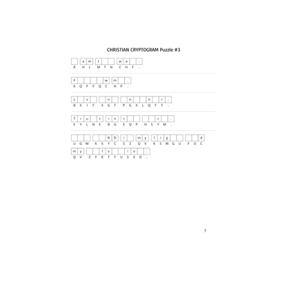 Christian Cryptograms: Entertainment while feeding the soul & spirit