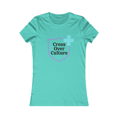 Women's Favorite Tee "Cross Over Culture", with many assorted colors to choose