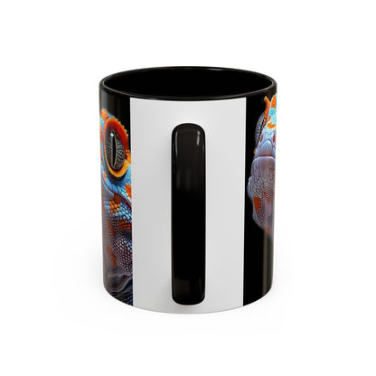 Taza de café con diseño de lagarto colorido – Diseño vibrante de reptil (11 oz y 15 oz)