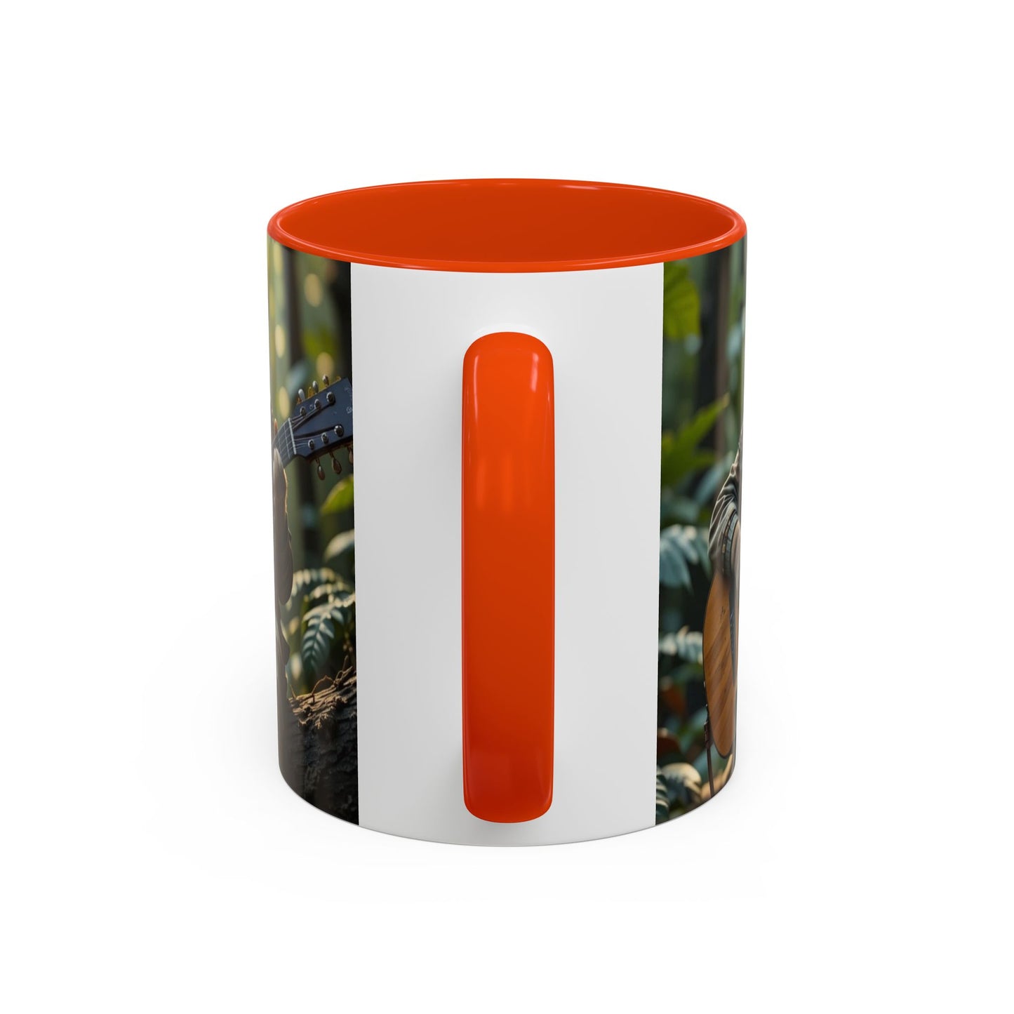 Taza de café con gato tocando la guitarra – Regalo divertido para amantes de la música y los gatos (11 oz y 15 oz)