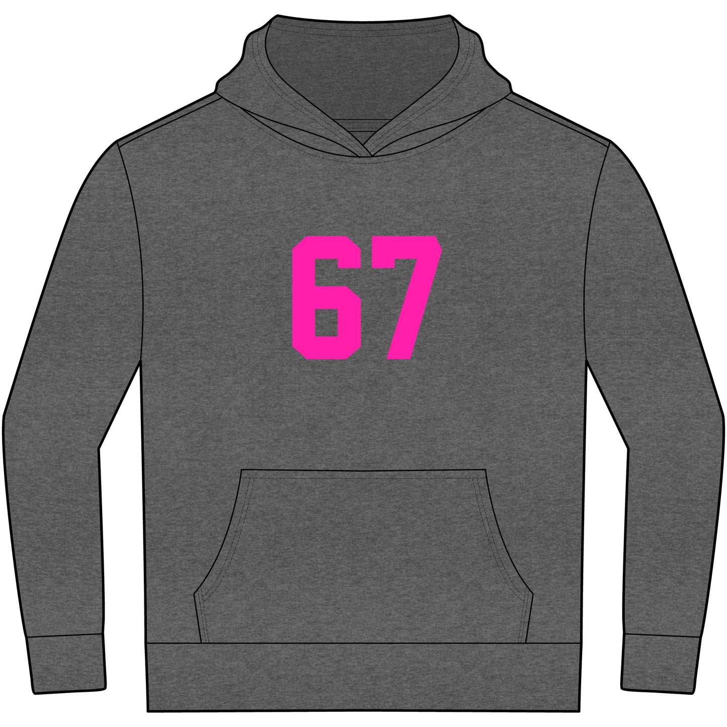 Youth Hoodie - Meme 67 Kids Fleece Hoodie, Pink Numbers