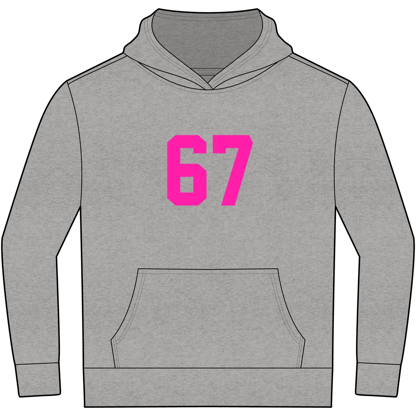 Youth Hoodie - Meme 67 Kids Fleece Hoodie, Pink Numbers