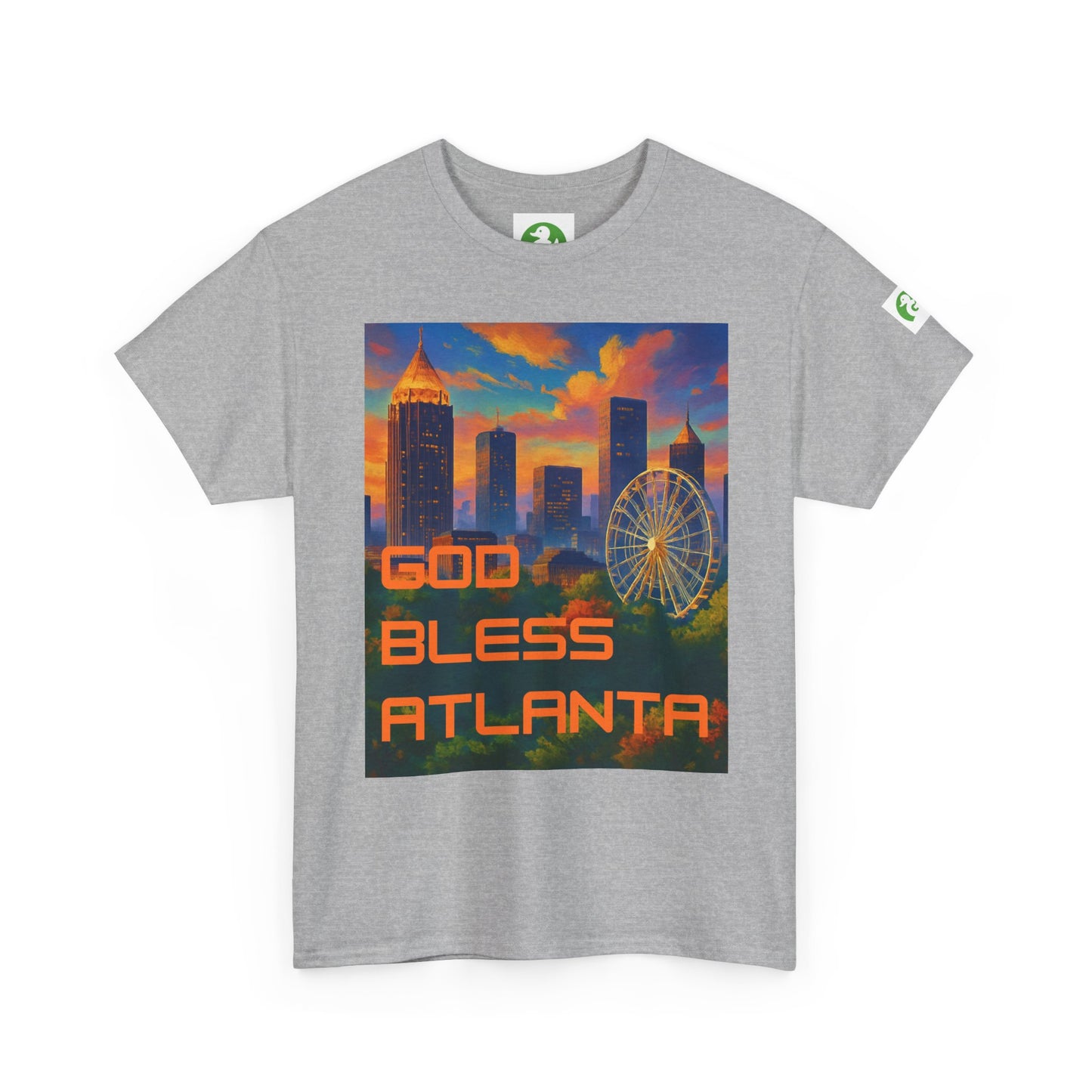 Camiseta con el horizonte de la ciudad - Diseño de Dios bendiga Atlanta