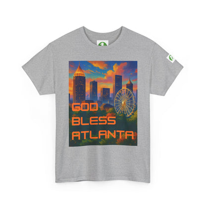 Camiseta con el horizonte de la ciudad - Diseño de Dios bendiga Atlanta