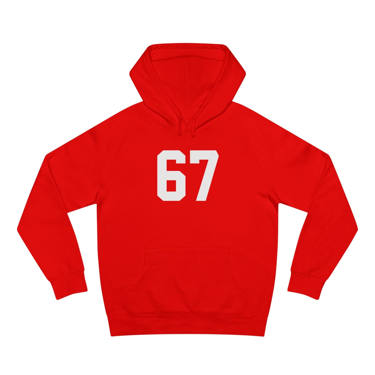 Sudadera unisex con capucha Adult 67 meme – Logotipo icónico en la espalda, ribete negro, detalle brillante en los ojos | Ajuste suave de primera calidad