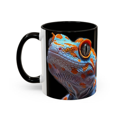 Taza de café con diseño de lagarto colorido – Diseño vibrante de reptil (11 oz y 15 oz)