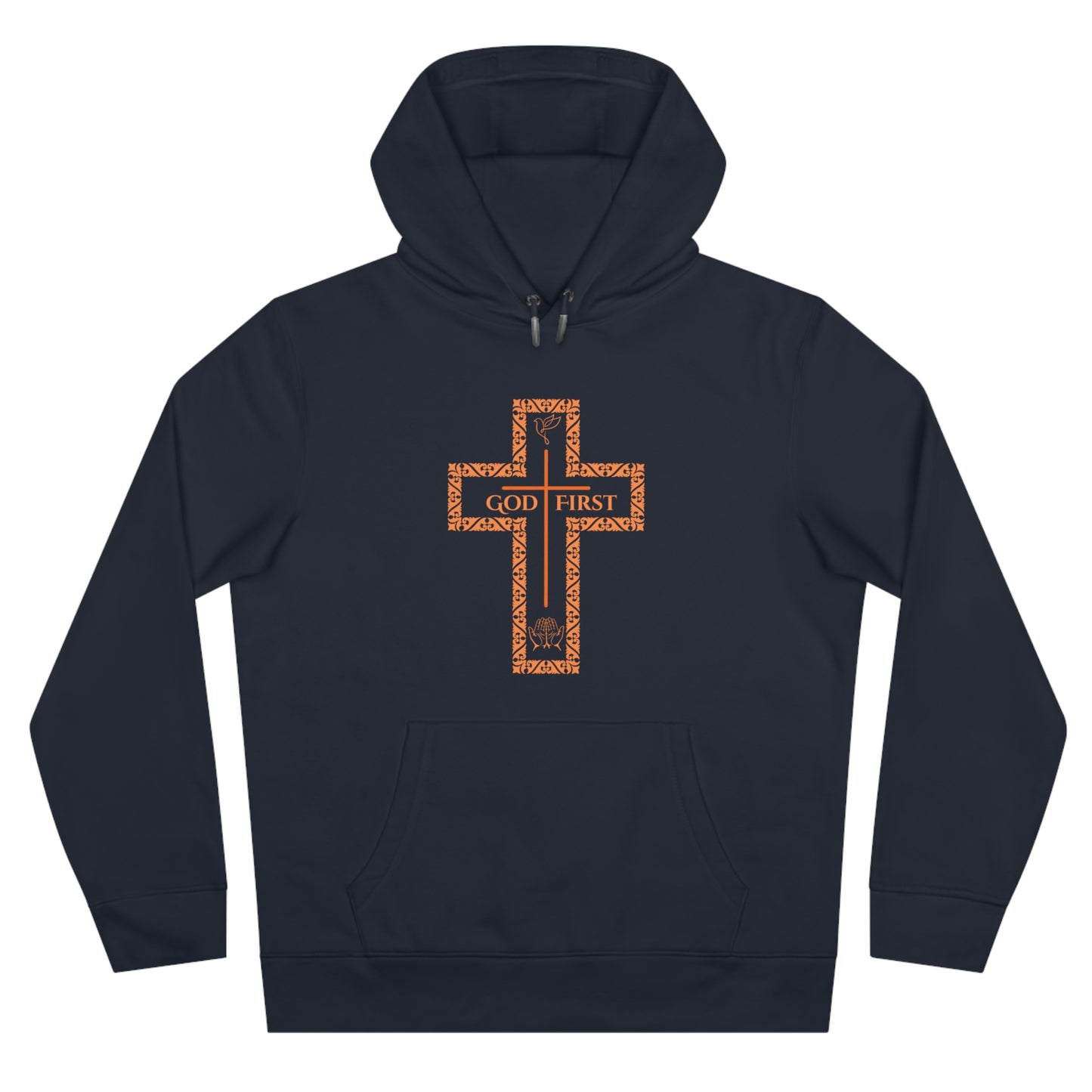 God First King Hoodie Sweatshirt with Decorative Cross Design