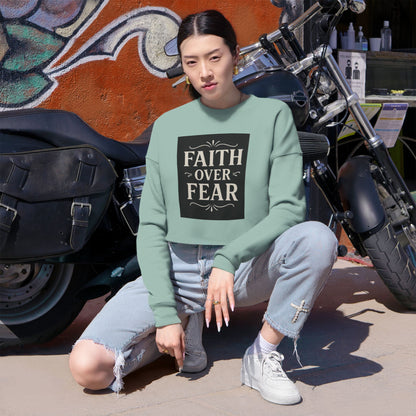 Faith Over Fear Gray Sweatshirt - Christian Crewneck, 3 other color selections