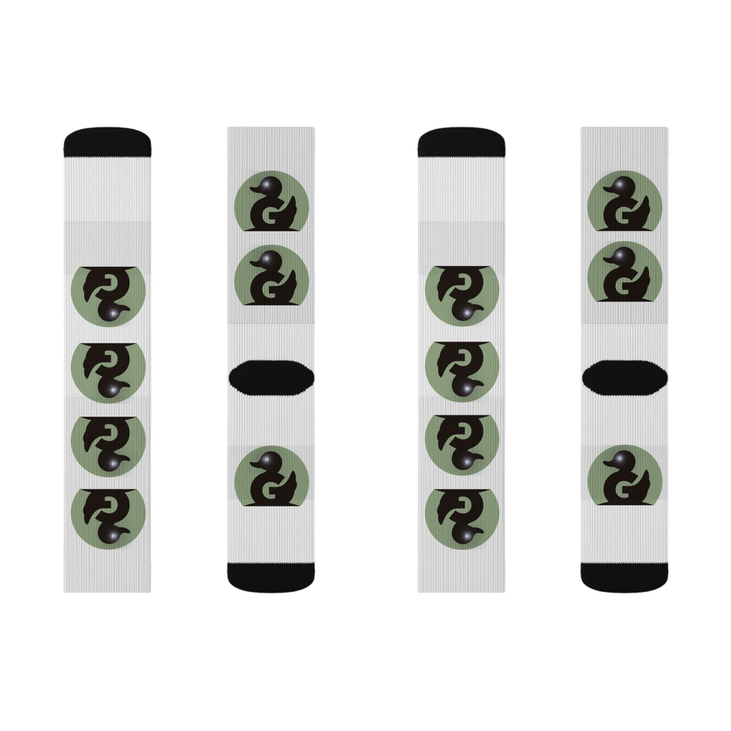 Calcetines con estampado de pato Yin Yang por sublimación — Calcetines estampados originales