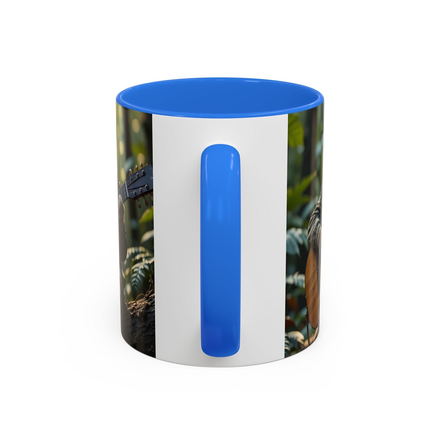 Taza de café con gato tocando la guitarra – Regalo divertido para amantes de la música y los gatos (11 oz y 15 oz)