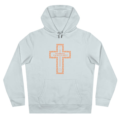 God First King Hoodie Sweatshirt with Decorative Cross Design