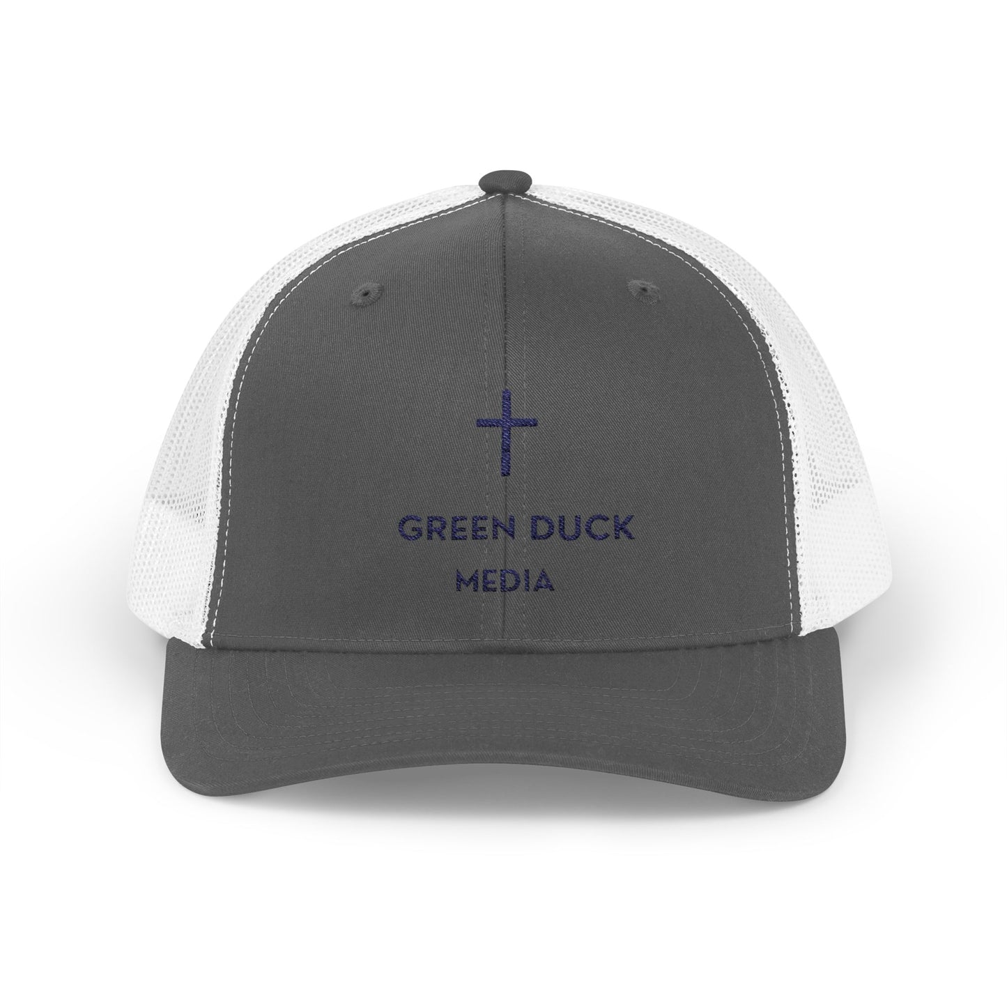 Cross Logo Trucker Hat - Green Duck Media Faith Collection