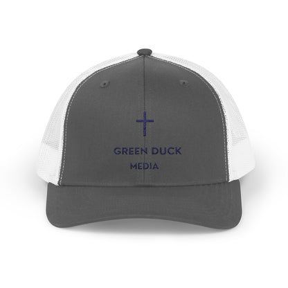 Cross Logo Trucker Hat - Green Duck Media Faith Collection