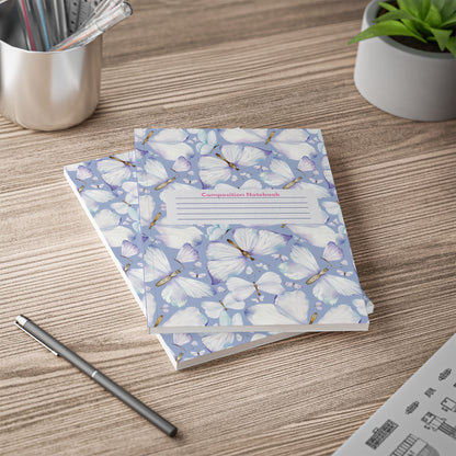 Beautiful Butterfly Softcover Notebook, Ideal for Journaling, Compact A5 Size, Gift for Students, Floral Stationery, Elegant Notebook
