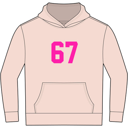Youth Hoodie - Meme 67 Kids Fleece Hoodie, Pink Numbers