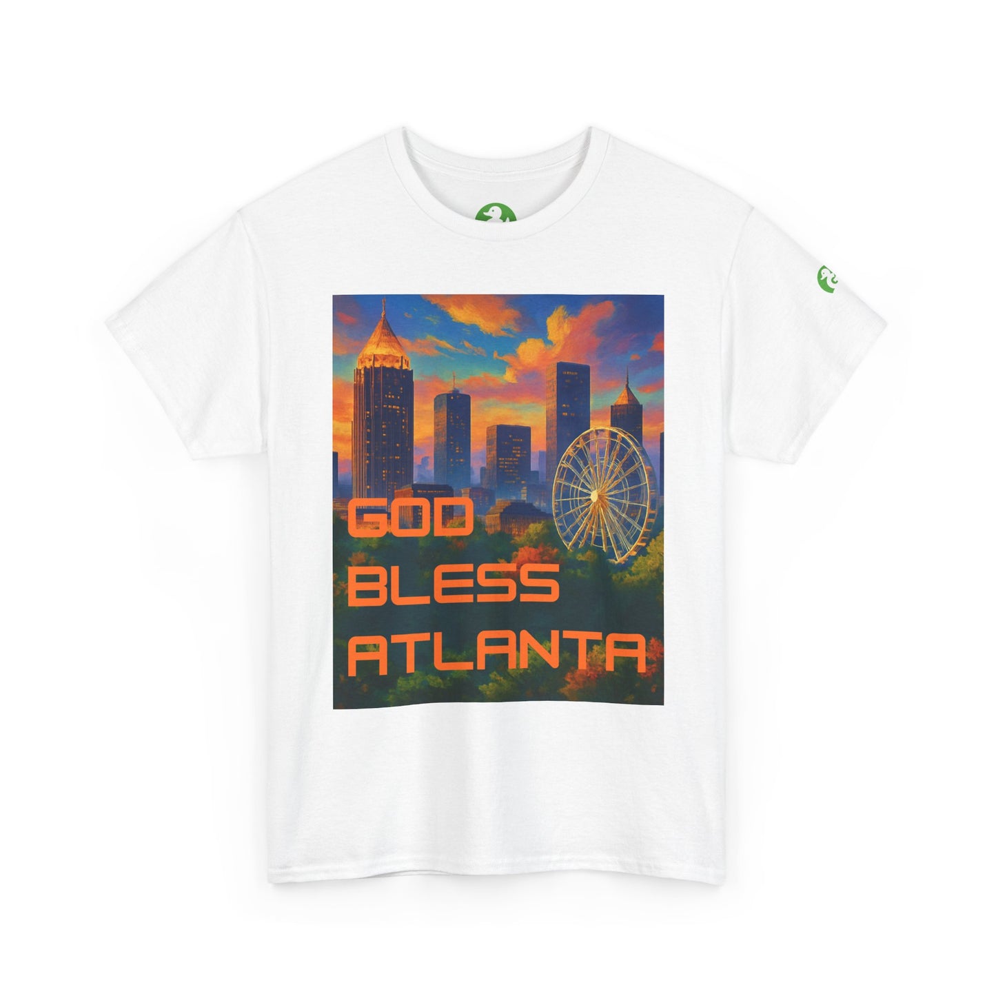 Camiseta con el horizonte de la ciudad - Diseño de Dios bendiga Atlanta