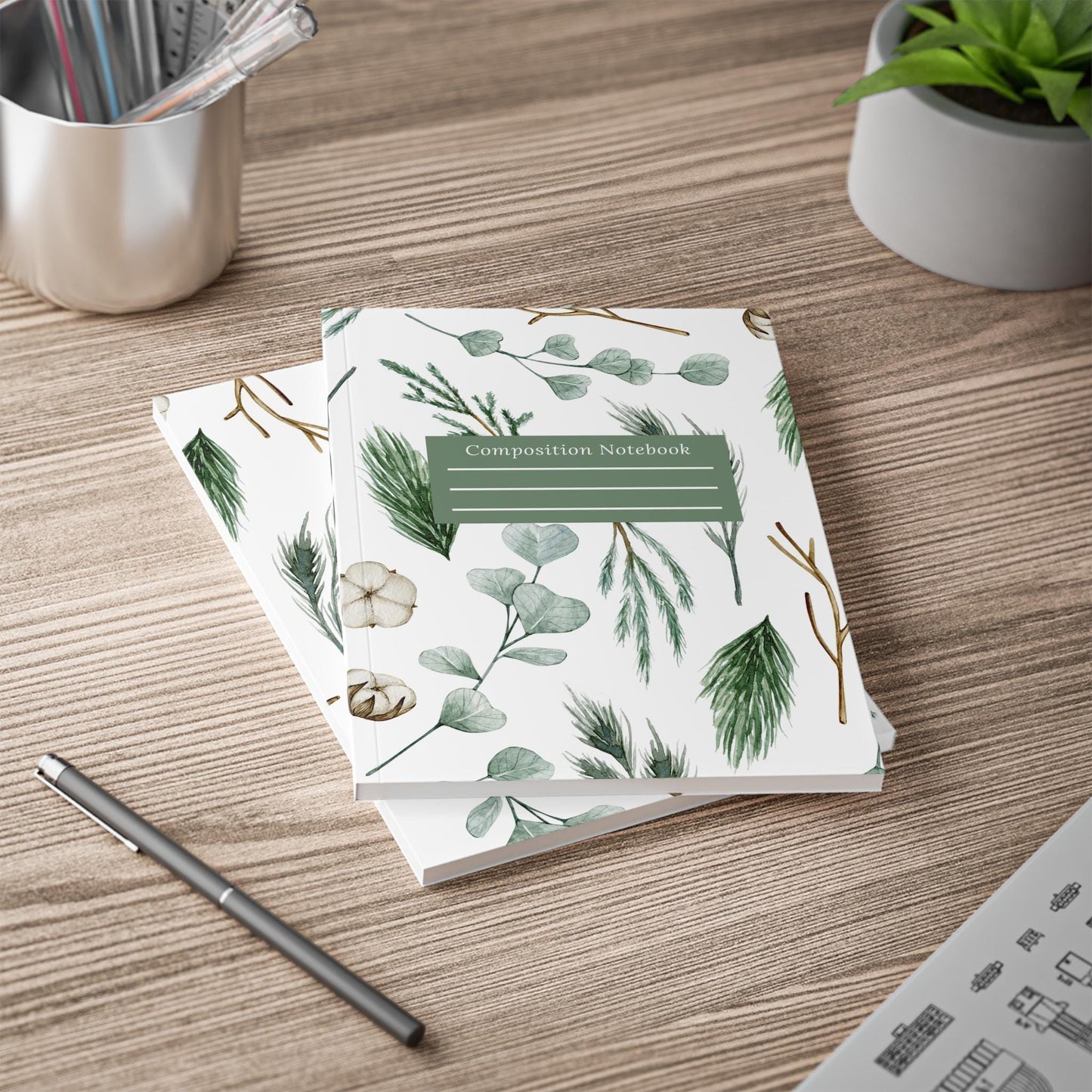 Botanical Notebook: Eco-Friendly Floral Softcover Journal
