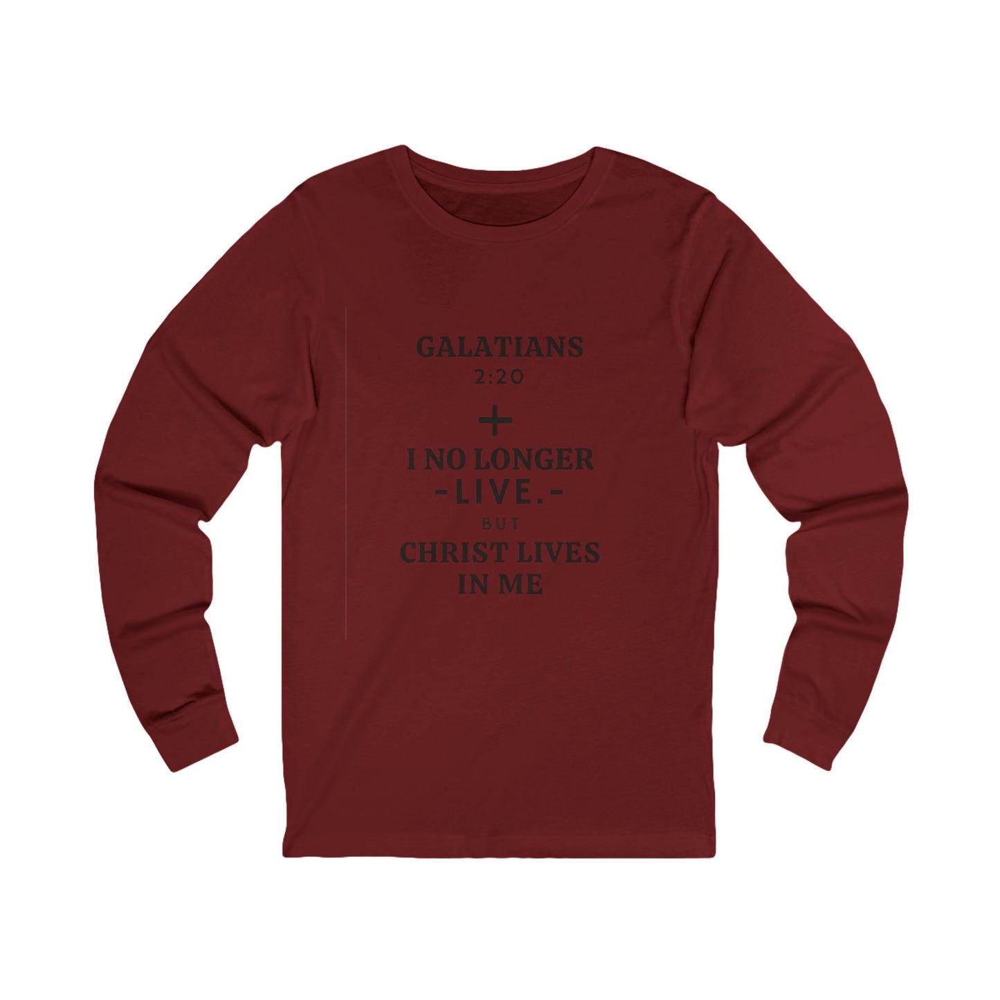 Camiseta de manga larga Gálatas 2:20 - Ropa "Cristo vive en mí"