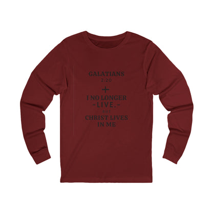 Camiseta de manga larga Gálatas 2:20 - Ropa "Cristo vive en mí"