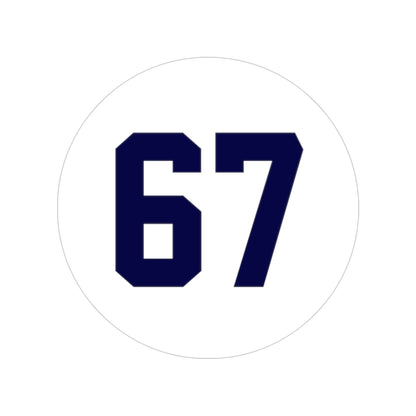 Round Transparent Outdoor Sticker — Navy '67' meme, Number Decal