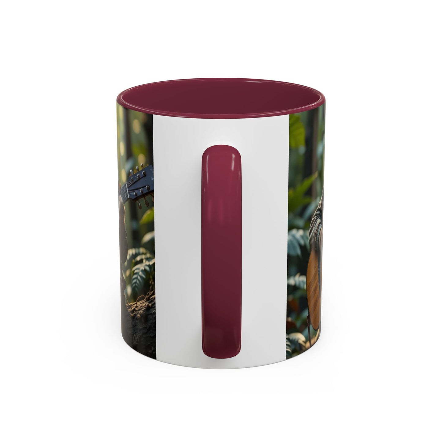 Taza de café con gato tocando la guitarra – Regalo divertido para amantes de la música y los gatos (11 oz y 15 oz)