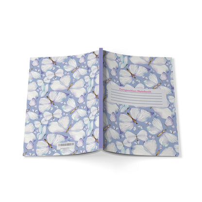 Beautiful Butterfly Softcover Notebook, Ideal for Journaling, Compact A5 Size, Gift for Students, Floral Stationery, Elegant Notebook