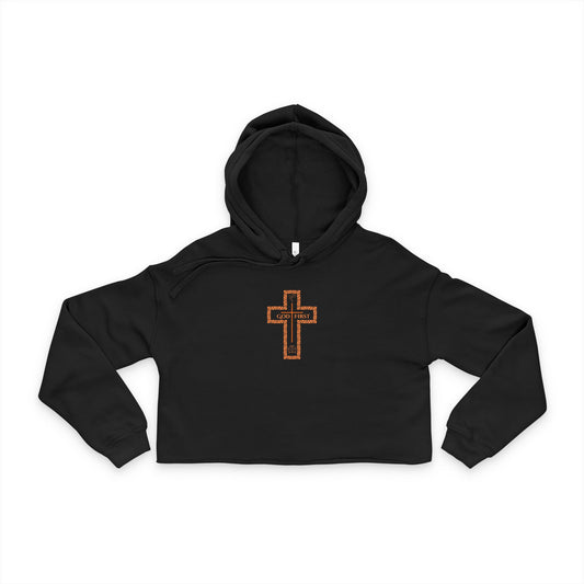 Cropped Hoodie - God First Cross Design