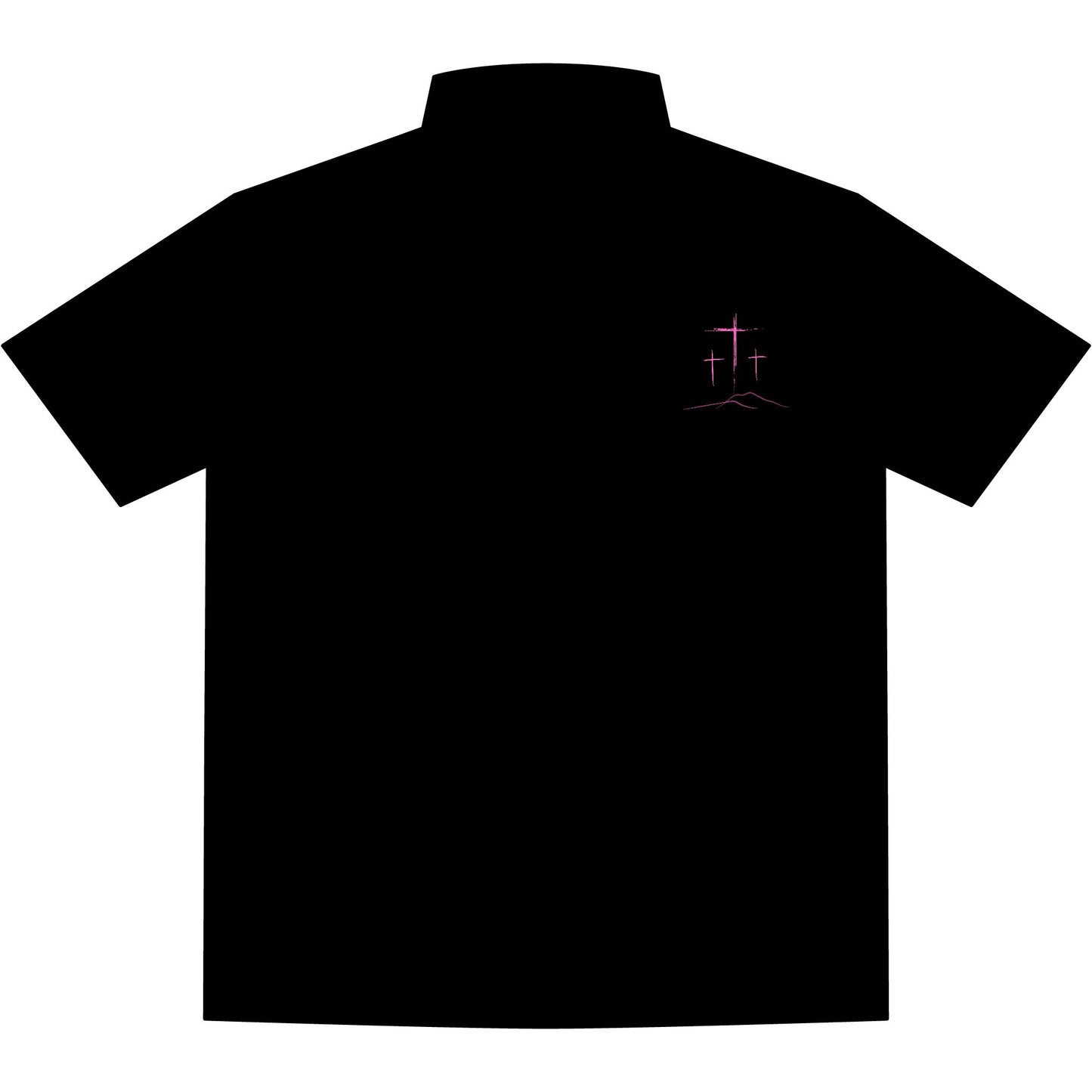 Men's 3 Pink Crosses -  Jersey Polo Shirt — Embroidered Chest (Great looking)