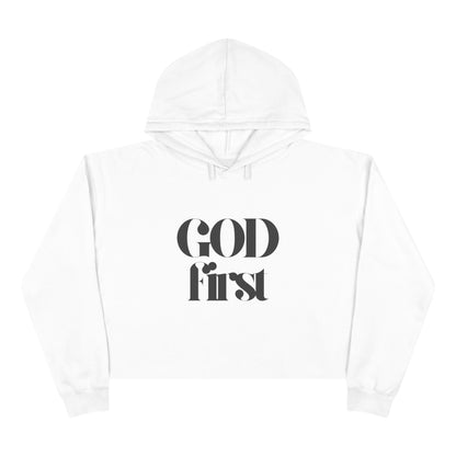 God First Crop Hoodie — Bold Faith Statement Hoodie