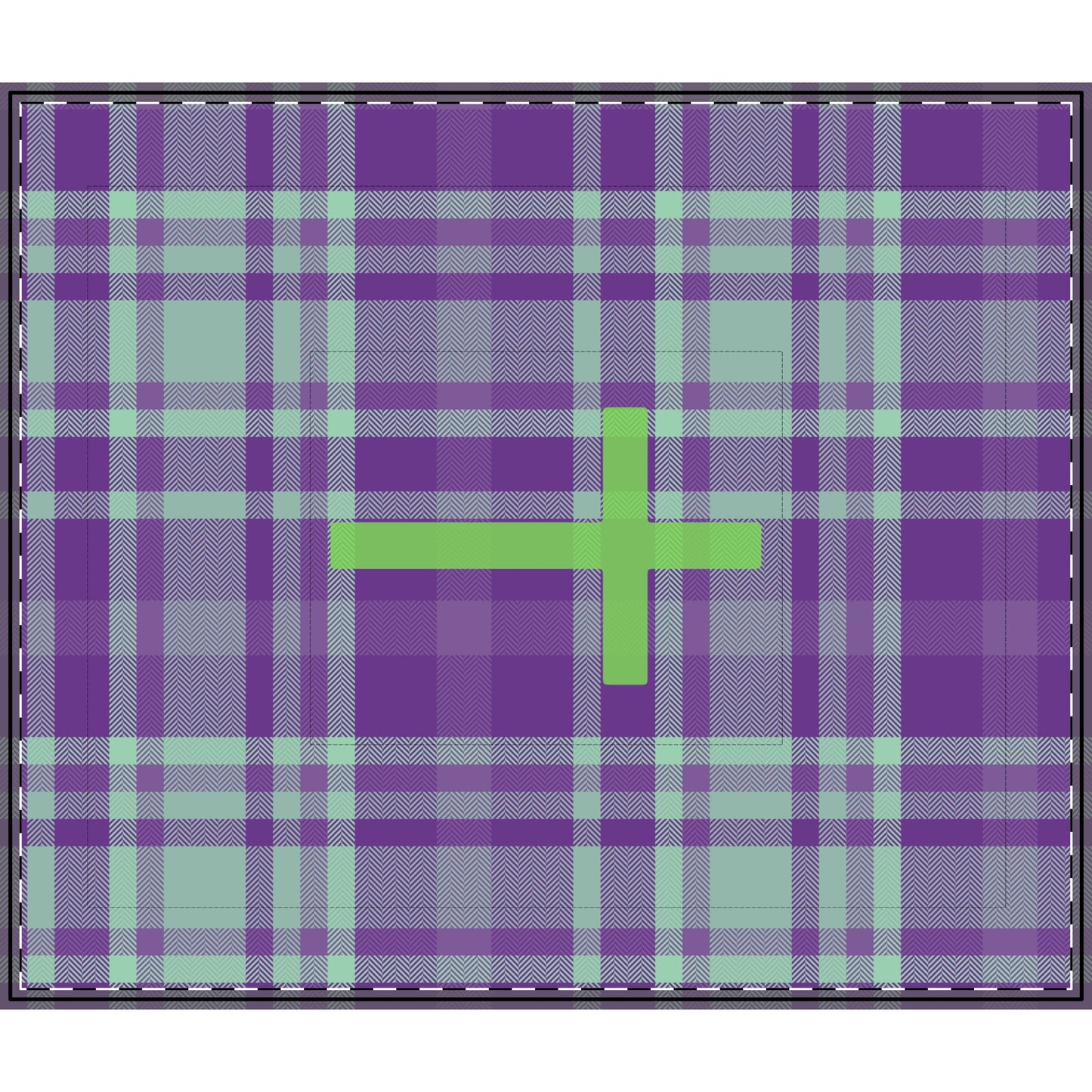 Plaid Comforter - green cross design